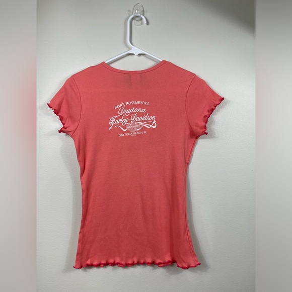 Harley Davidson Motor Cycles Pink Cotton Top Women's VF IMAGEWEAR Size S - Picture 5 of 8